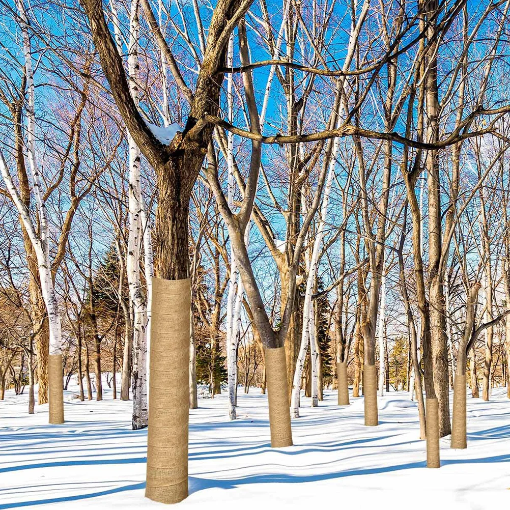 

1 Roll Tree Protector Wrap Breathable Tree Trunk Cover Adjustable Length for Garden Fruit Trees Shrubs Winter Plant Protection
