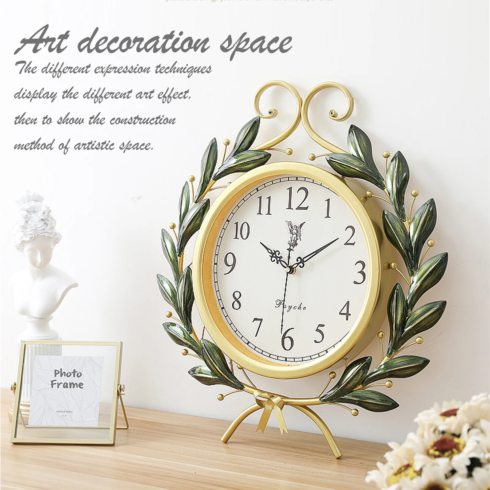 Large Wall Clock Metal Decorative,Silent Non-Ticking Big Clocks, Modern Home Decorations for Living RoomDia 18 inch