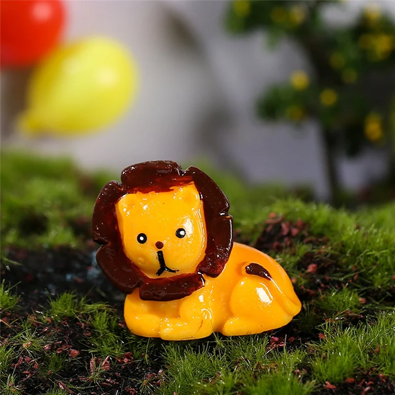 A44F-50PCS Mini Jungle Animals Figurines Resin Tiny Animal Miniatures Wild Animal Miniature Garden Accessories