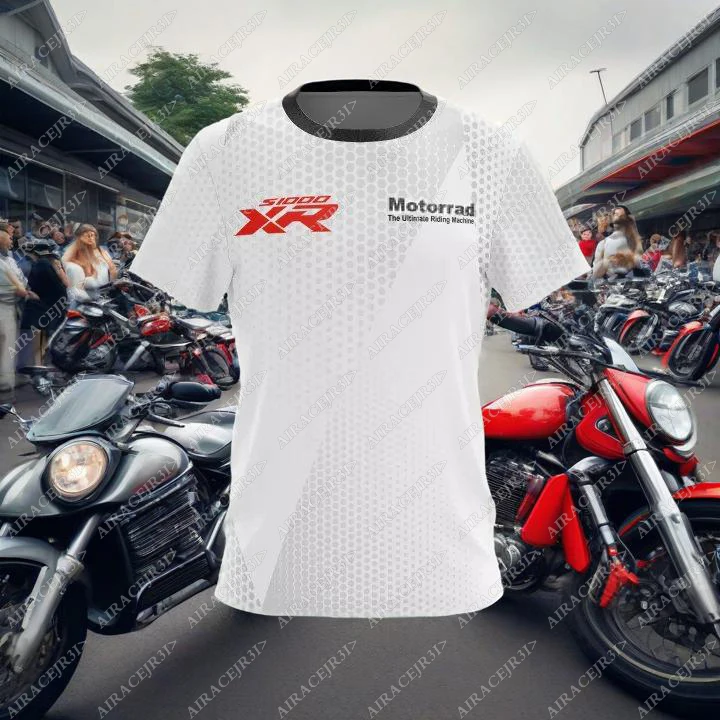 Para BMW S1000 XR Motorrad Motorsport motocicleta camiseta paseo aventura viaje equipo de carreras blanco de manga corta S-5XL