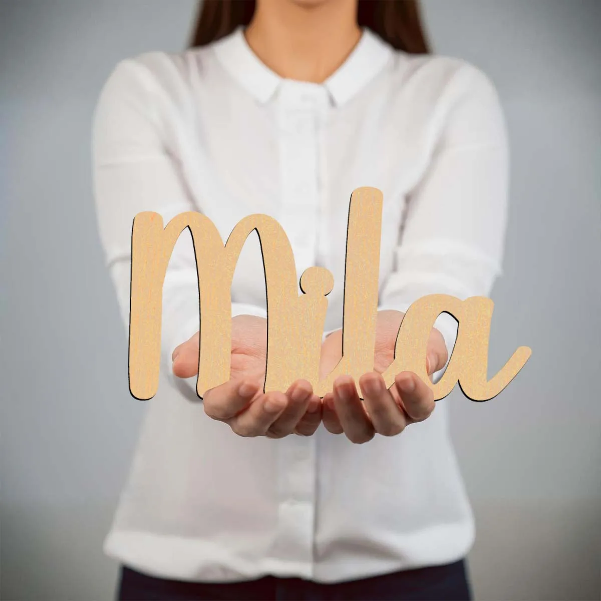 1pc Lovely Mila example Customized Letter Wooden Plaque Wooden Decor Wooden Sign Vertical Orientation Door Hanging Decor