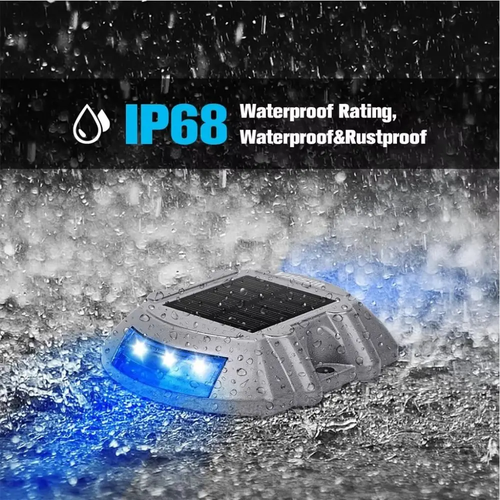 Smart Solar Road Stud Solar Powered Casting Aluminum LED Deck Light High Brightness Pressure Resistance Solar Pathway Light