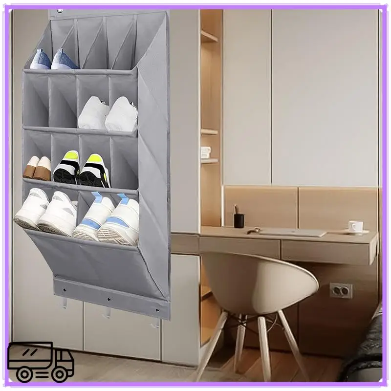 

High Quality Shoes Organizer Rack 14 Grid For Room Over Door Hanging Storage Holder Bedroom Shoes Storage Bag