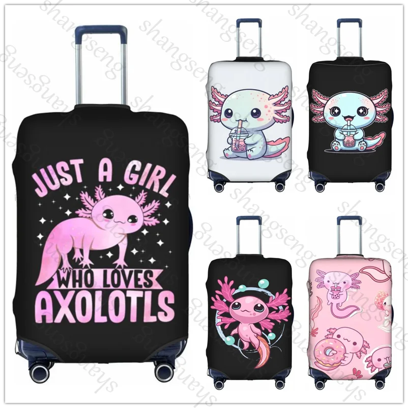 

Axolotl cute animal Travel suitcase protective case, suitcase cover, elastic protection, washable Luggage cover, 18-32 in