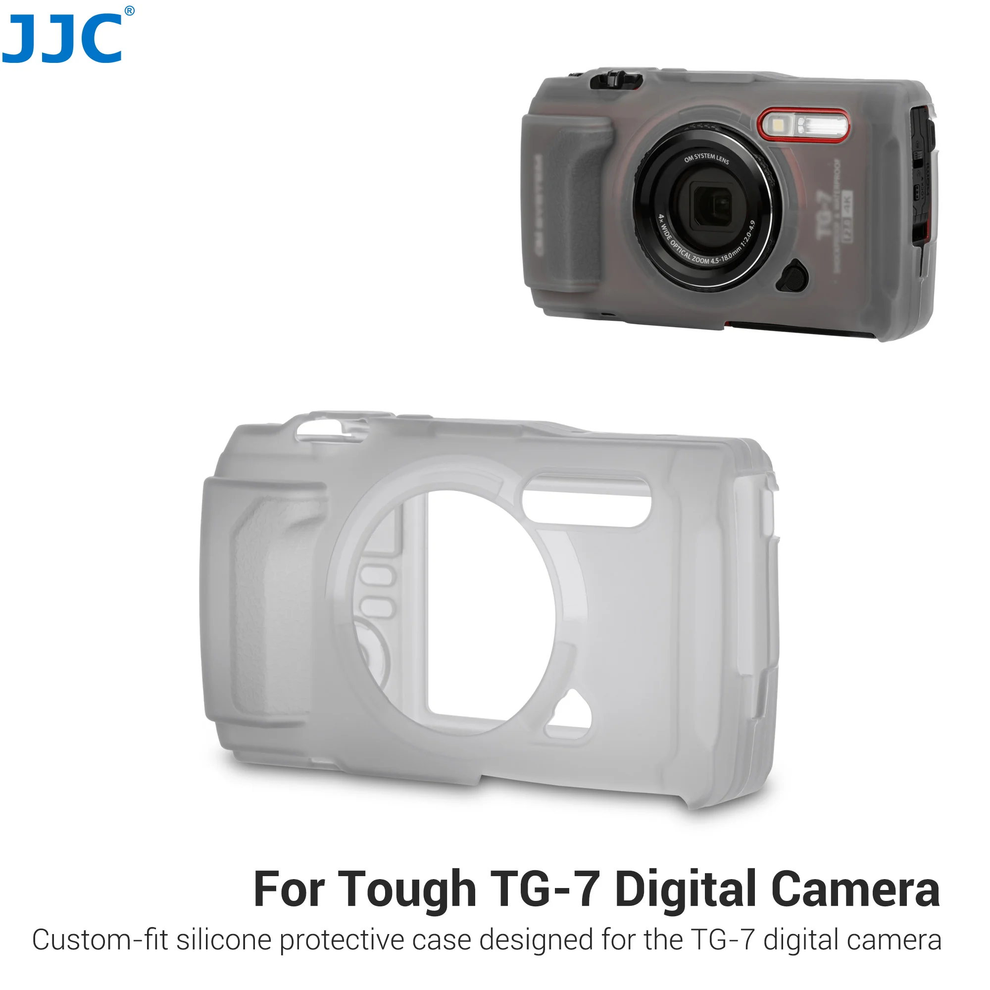 

JJC TG-7 Silicone Jacket Camera Silicone Jacket for OM System Olympus TG-7 Replace Olympus CSCH-128, Anti-Scrath Silicone Cover