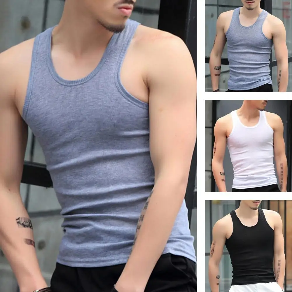 2 Pcs Men Summer Fitness Vest Seamless Sleeveless Stretchy Breathable Quick-drying Pullover Men Gym Sport Tank Top Vest T-shirts