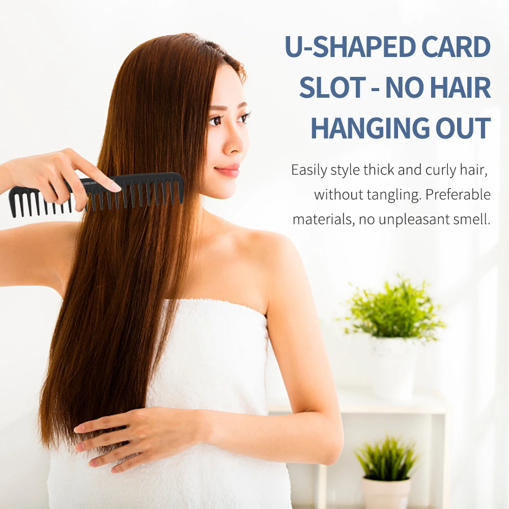 Wide Tooth Curl  Comb Detangling Comb Texture Comb For Curly Wet Wavy Thick Hair Wigs Salon Barber Hairstyle Tool ﻿