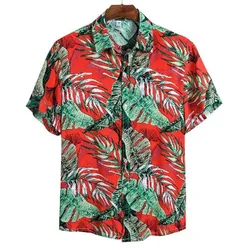 2023 Summer Men For Shirt Holiday Casual Fashion Hawaiian Beach Dot Print Short Sleeve Tops Aloha Clothing Streetwear 5XL Floral