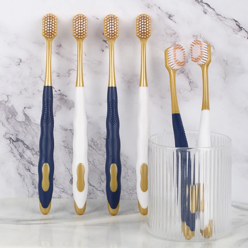 6Pack Ultra Soft Bristle Wide Head Toothbrush for Adult Couples, High-end Home Style Toothbrush, Anti Slip Handle