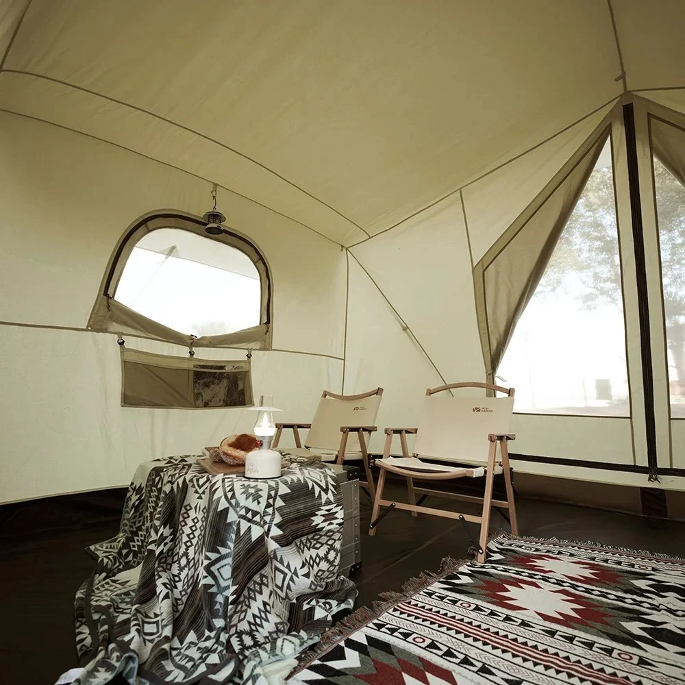 Mobi Garden Camping Era205 خيمة قطنية Glamping مساحة واسعة غشاء قماش مزدوج مقاوم للماء واقي من الشمس للسيارة بثلاثة مقاعد