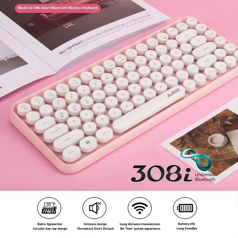 

Новая беспроводная Bluetooth-клавиатура Ajazz 308i Dot Punk, совместимая с ноутбуком Ipad Iphone Mac — идеальный подарок-сюрприз для друзей