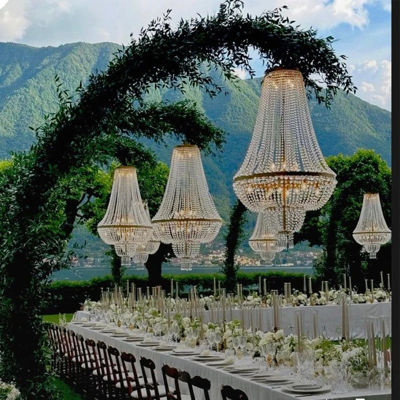 New wedding light luxury romantic crystal bright chandelier hotel ceiling pendant stage arrangement creative props