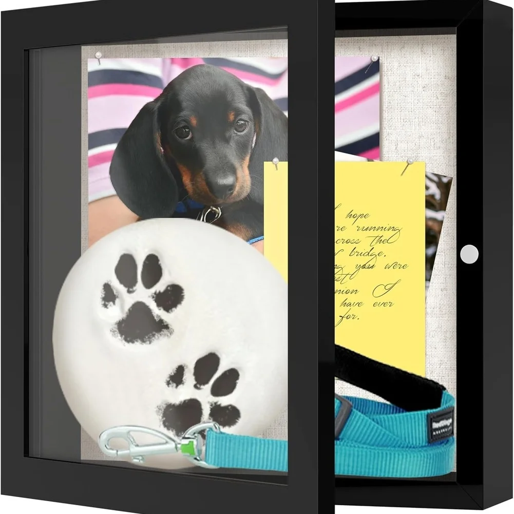 Wooden Shadow Box Frame with Magnetic Closure for Wall Mounting for Displaying Pressed Botany and Sentimental Items