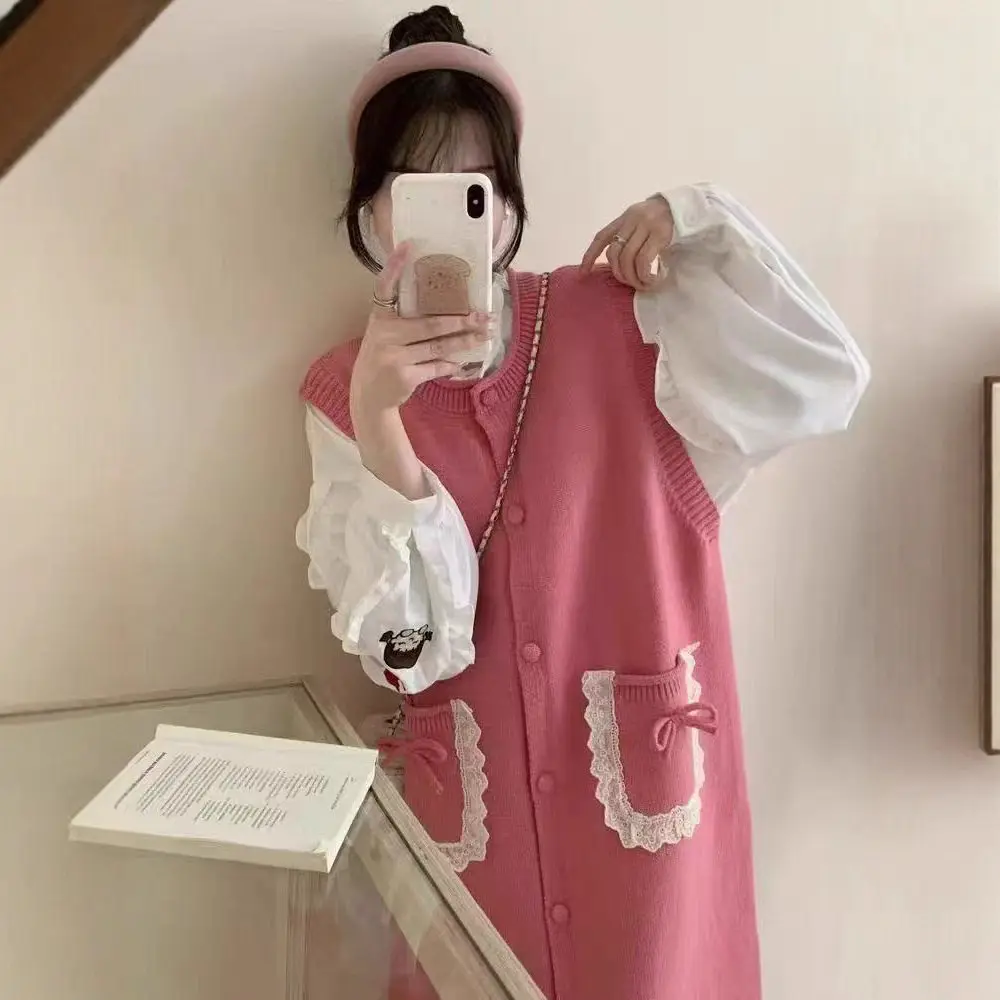 

Knitted Sleeveless Dress For Wedding Womens Fall Sequined Plaid Asymmetrical Splice Kintwears Mid-Length Simple Pattern Life Ins