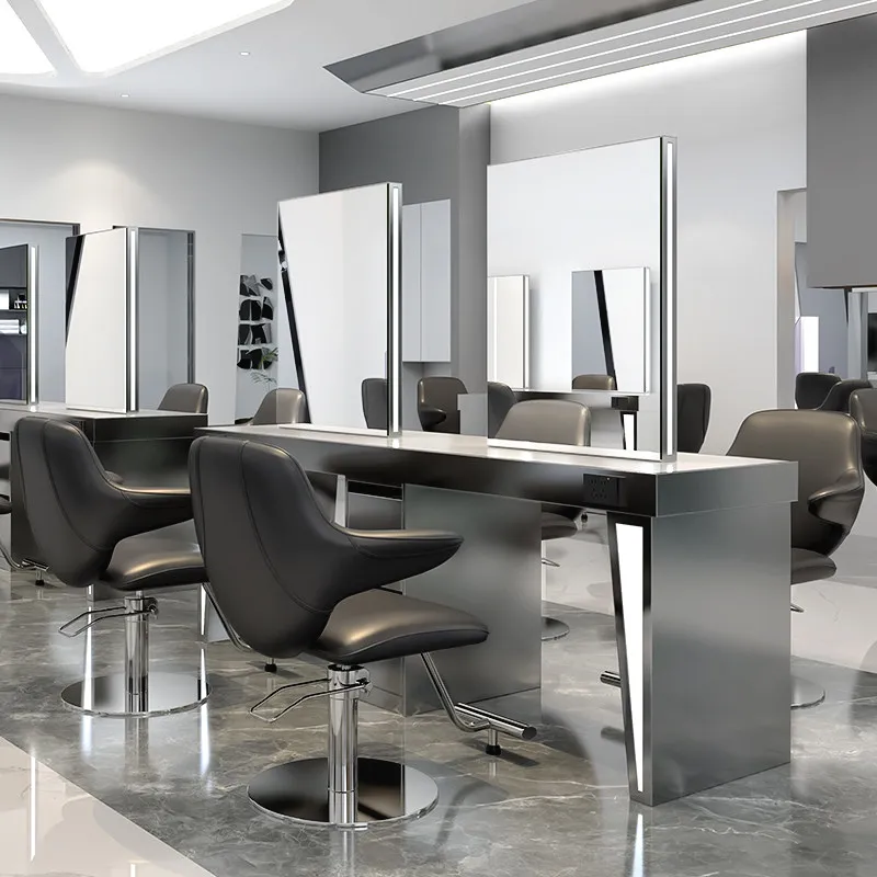 hair salon special with cabinet integrated hair cutting mirror, hairdressing salon fashion perming and dyeing table