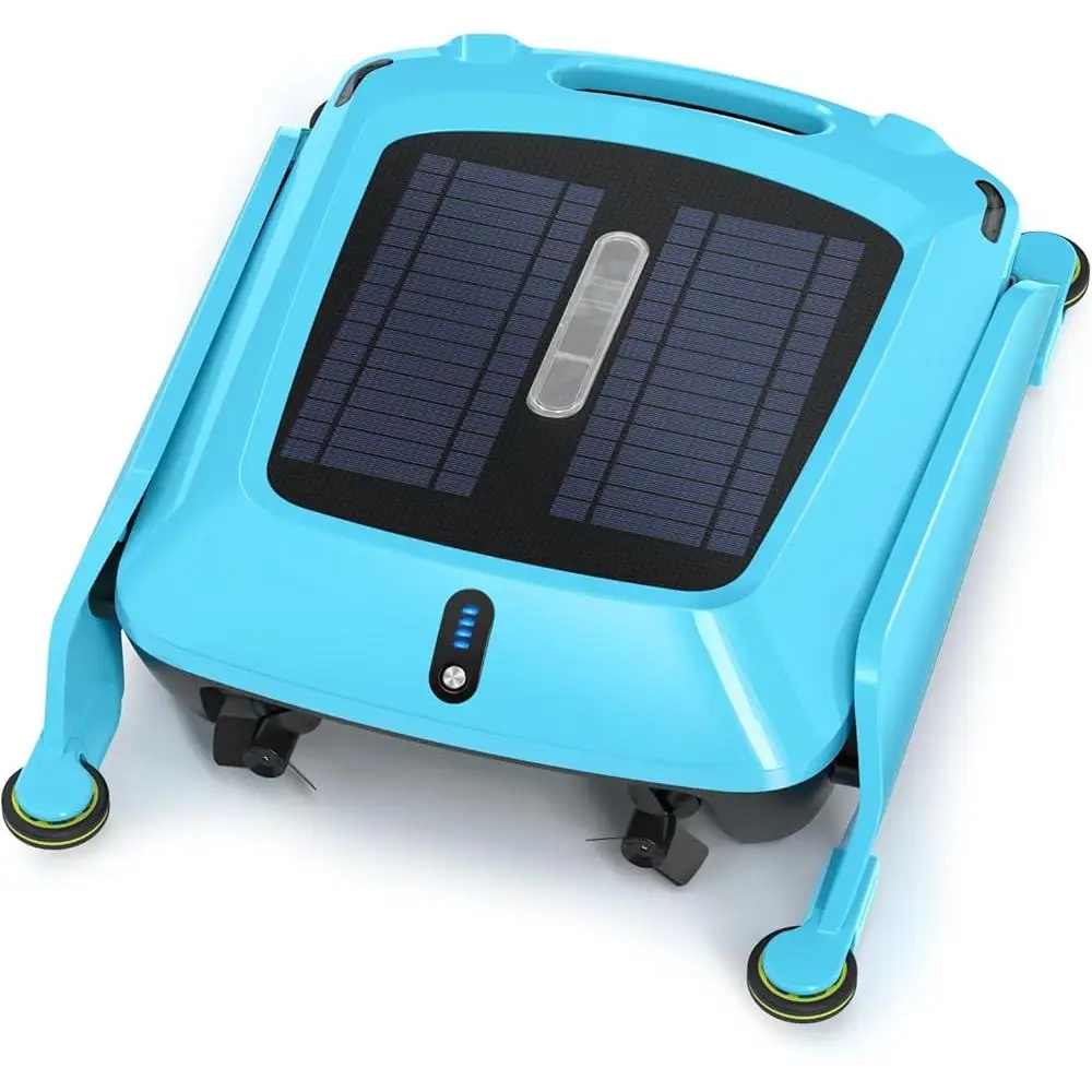 로봇식 태양광 풀 스키머 클리너 무선 자동 표면 클리너 이중 충전 스마트 레이더 장애물 회피 바닷물