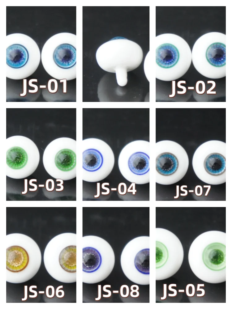 

JS Series Newest BJD Glass Eyes 1/12 1/8 1/6 1/4 1/3 6MM 8MM 10MM 12MM 14MM 16MM 18MM 20MM 22CM 24CM Hand Made Doll Eyes