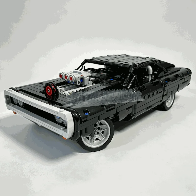 NEW 1097Parts Remote Control Muscle Car Building Blocks Model DIY Assembly Vehicle Toy With Opening Hood Display Festival Gift