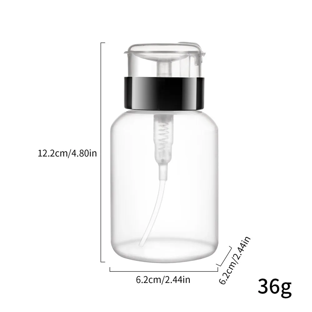 200 مللي مضخة فارغة السائل الكحول الصحافة مزيل طلاء الأظافر الأنظف زجاجة مسمار إعادة الملء زجاجة موزع مانيكير الحاويات