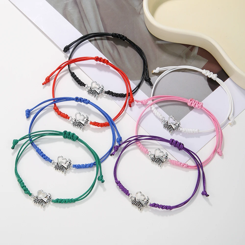 Braccialetto intrecciato con ciondoli Vintage Love Cheer per le donne moda Colorful Cheerleaders Squad Team Weava bracciali gioielli da ragazza