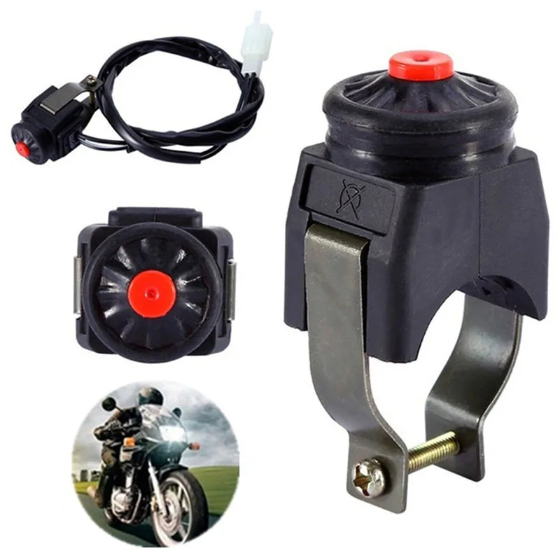 

Universal Motorcycle Kill Switch Red Push Button Horn Starter Dirt Bike ATV UTV Dual Sport For 22mm Handlebar Mounted Bars