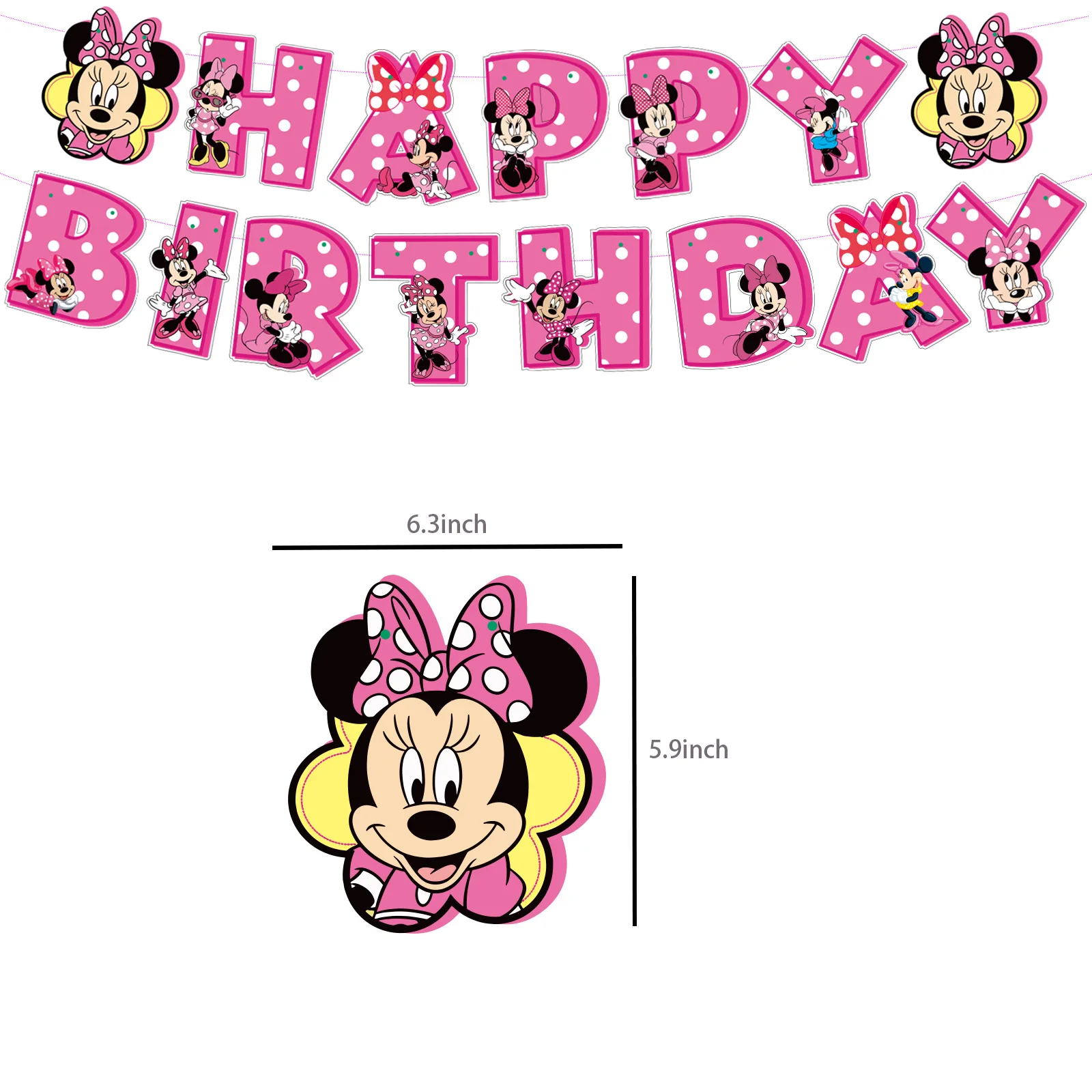 Disney Minnie Mouse Mickey Birthday Party Celebration Decoration Supplies Banner Balloons Plates Toy Gift for Children Girls