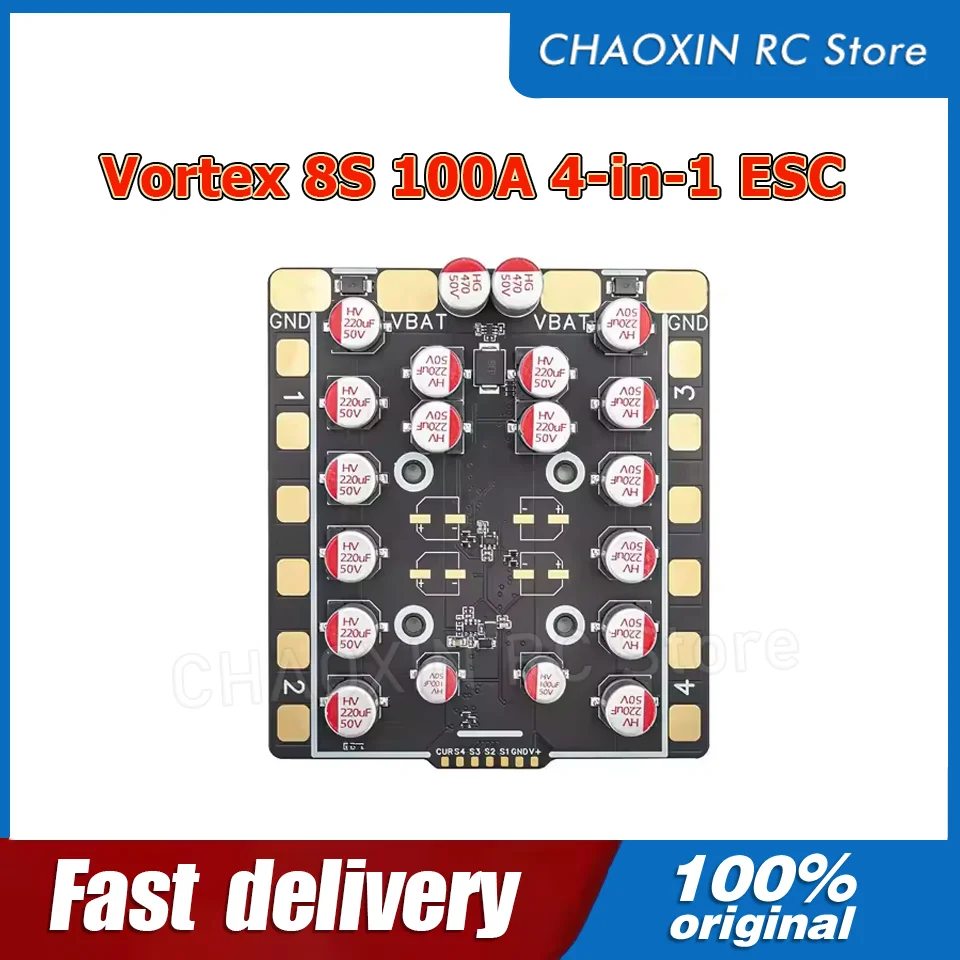 Vortex 8S 100A 4 em 1 ESC BLS Bluejay Firmware 3-8S DShot MultiShot OneShot para FPV Racing Drone Aero Modelo
