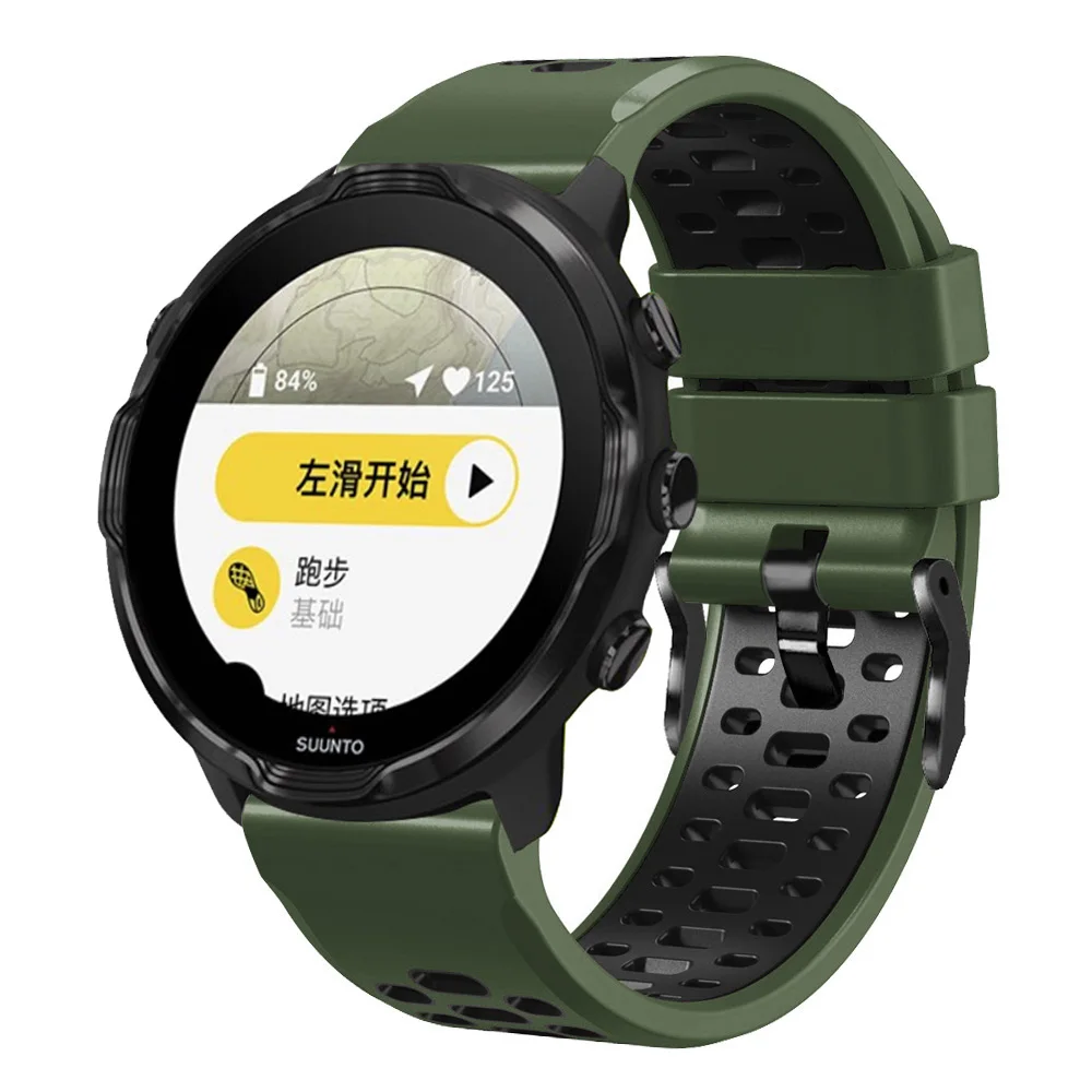 New 24mm Silicone Watch Strap Band for Suunto 7/ 9 /D5 Spartan Sport Wrist HR Baro Smart Watch Band Replacement Wrist Strap