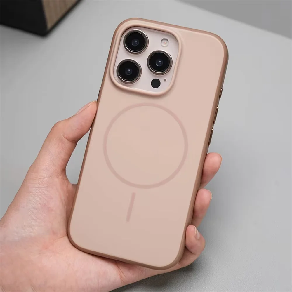 

Matte Skin Texture MagSafe Phone Case For iPhone 17 16 Pro Max 17Air Camera Touch Button Wireless Charging TPU Shockproof Cover