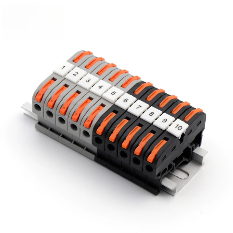 Push-In Terminal Kit, 2-Conductor Quick Splice Lever Connector, 0.2-4mm² AWG24-12 Solid & Stranded