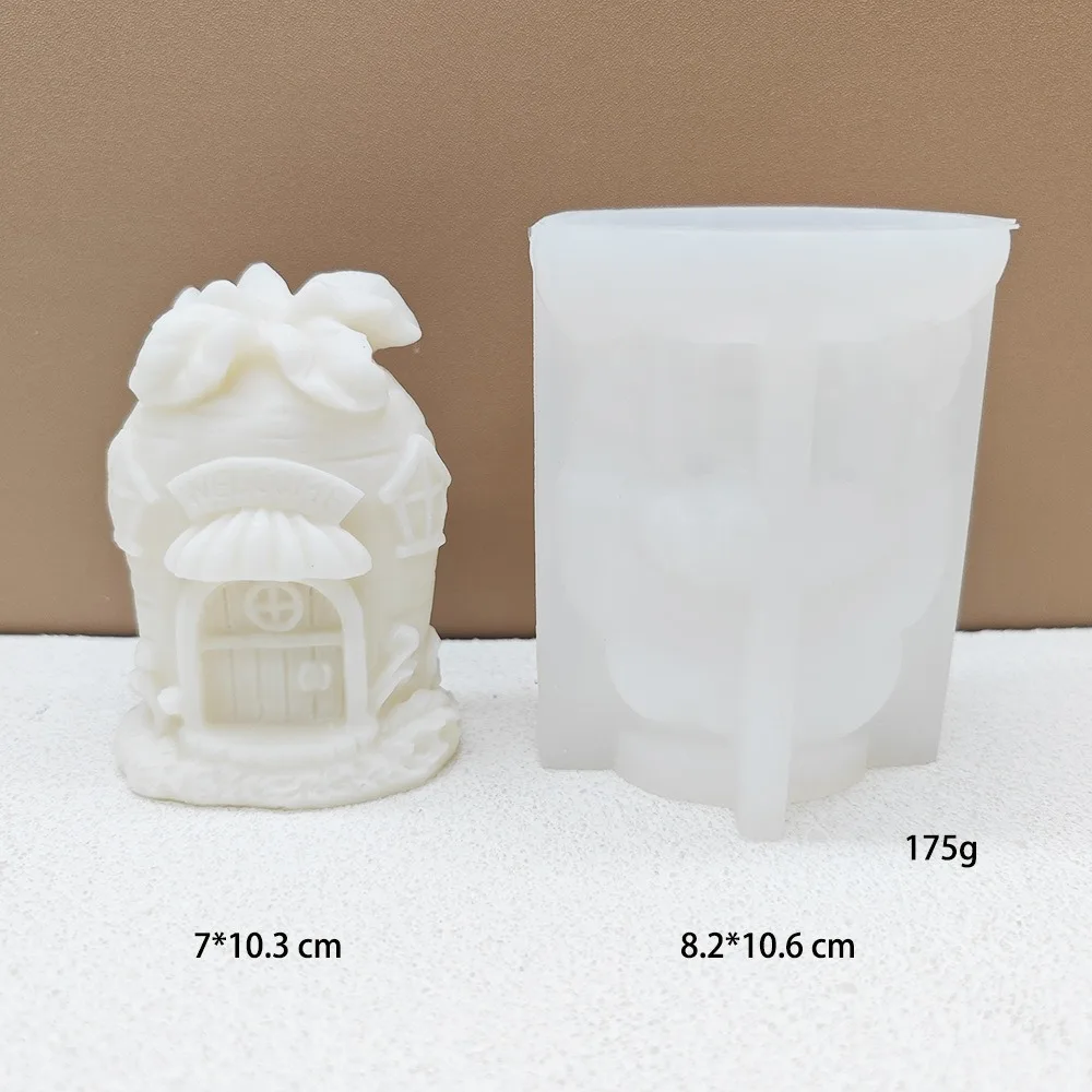 Creative Christmas Small House Silicone Mold DIY Easter Halloween Candle Mould Plaster Ornament Epoxy Resin Molds