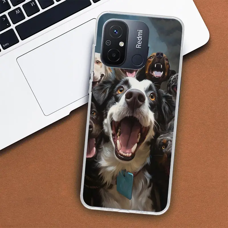 Funny Selfie Dogs Group Phone Case For Xiaomi Redmi 12 12C 10 10C 10A 9T 9C 9A 9 8 8A 7 7A 6 6A K20 K30 K40 Pro S2 Fundas Cover