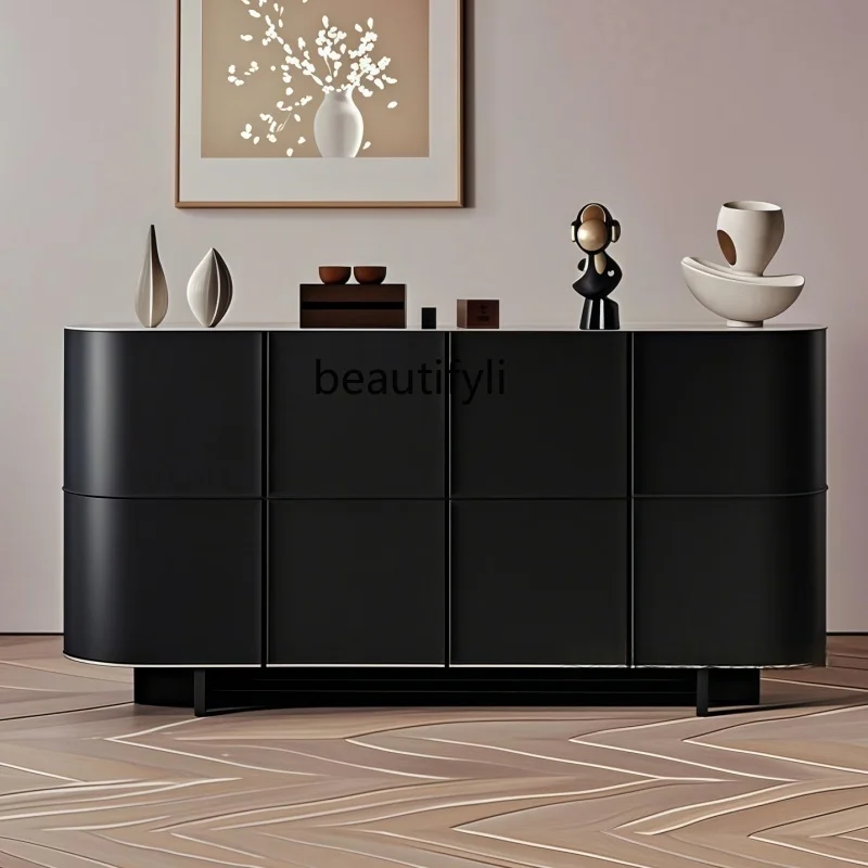 

Italian Minimalist Lacquer Sideboard Cabinet Solid Wood Entryway Cabinet Wall-Mounted Storage Entryway Decorative Cabinet