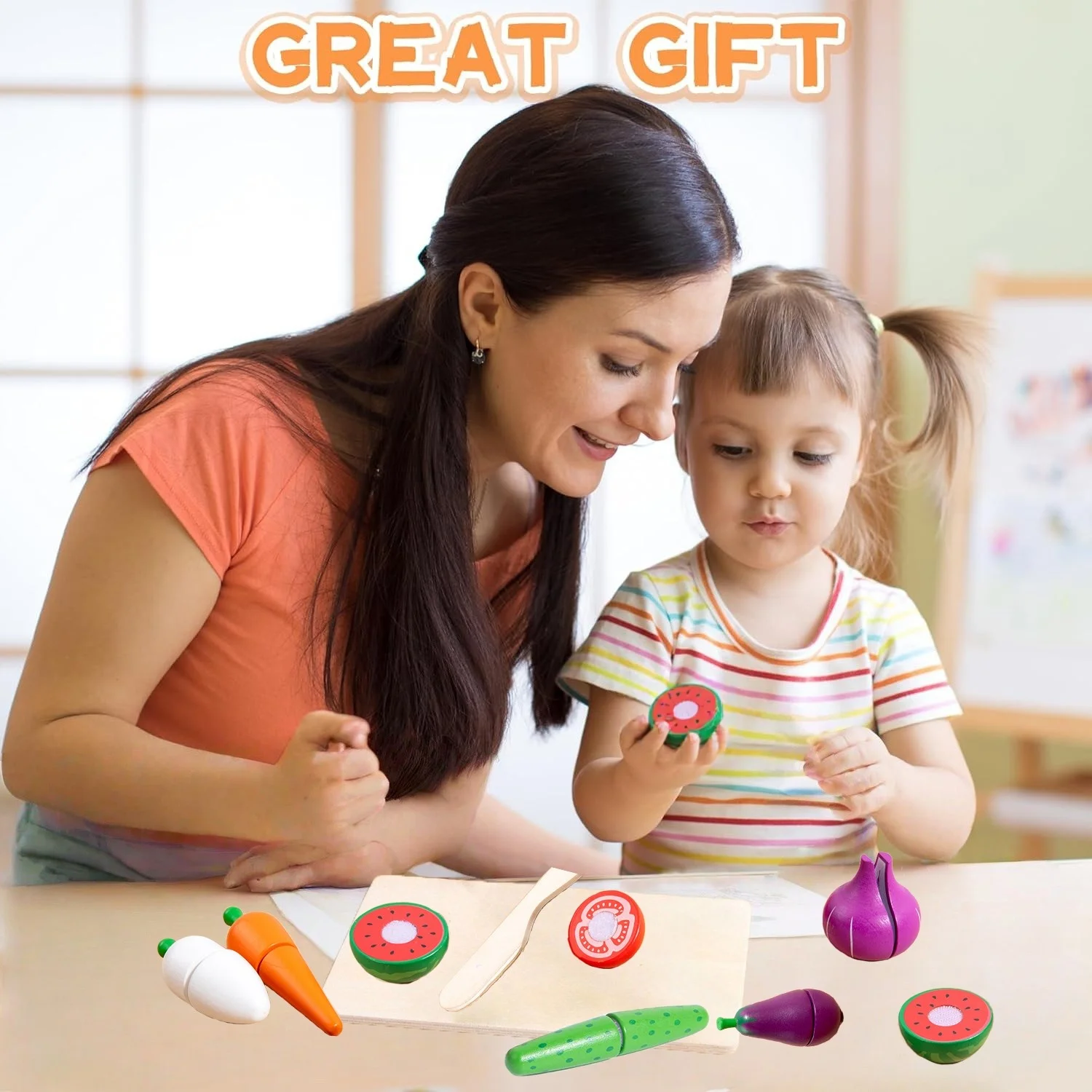木製フルーツ野菜カットセット、子供向け、食べ物ごっこ遊び、シミュレーションキッチン、ロールプレイ、教育玩具