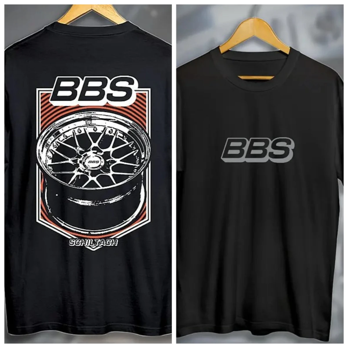 

2025 New BS Car Wheel Printed T-shirt Breathable Ports Casual Pure Cotton Round Neck Breathable Print Loose Short Sleeve T-shirt