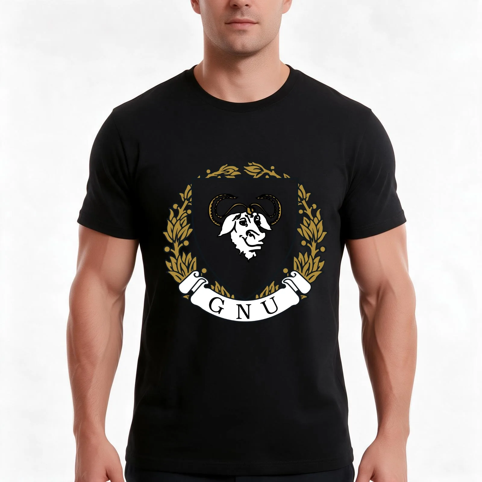 GNU ( emacs linux ) College style logo T-Shirt, Summer Casual Cotton Tee, Oversized Streetwear Tops, Vintage Graphic Print