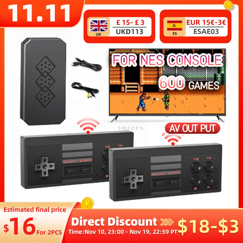 8 بت وحدة تحكم ألعاب صغيرة لعبة عصا AV إخراج لعبة فيديو وحدة التحكم 620 ألعاب ل NES/Dendy/Gameboy مع وحدة تحكم ألعاب لاسلكية #1