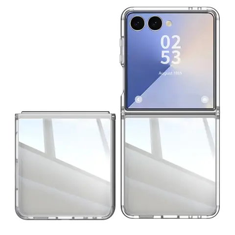 Transparente Rüstung Handyhülle für Samsung Galaxy Z Flip 7 fe 6 5 Flip7 Flip6 Flip7 5G TPU+PC Slim Robuste Schutzhülle