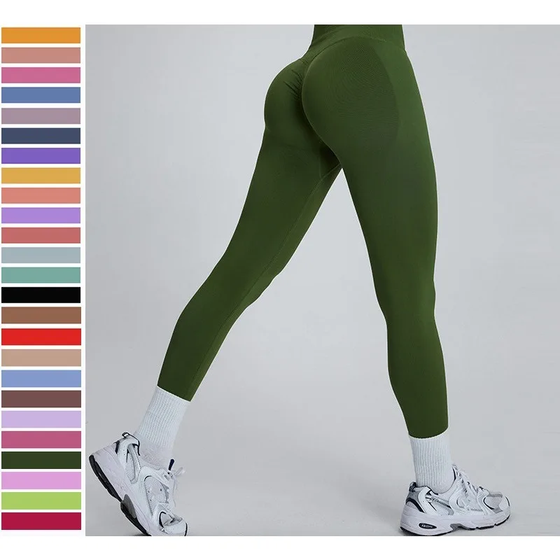 

Gym Seamless Leggings Woman Pilates Yoga Pants Scrunch Butt Tummy Control Squat Proof Fitness Running Workout Tights