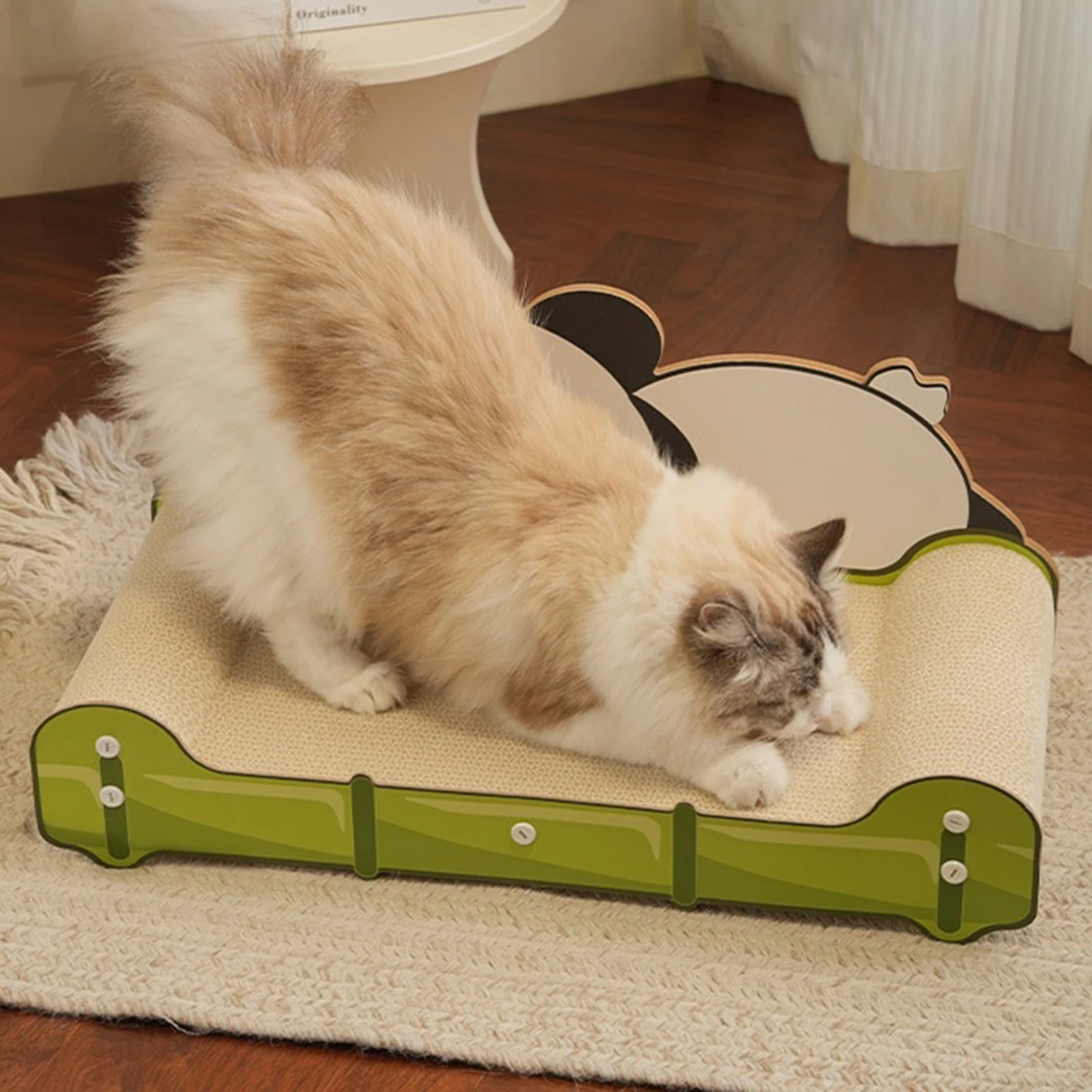 

Большая лежанка-когтеточка для кошек Bear: картонная когтеточка-диван для домашних кошек, защита мебели