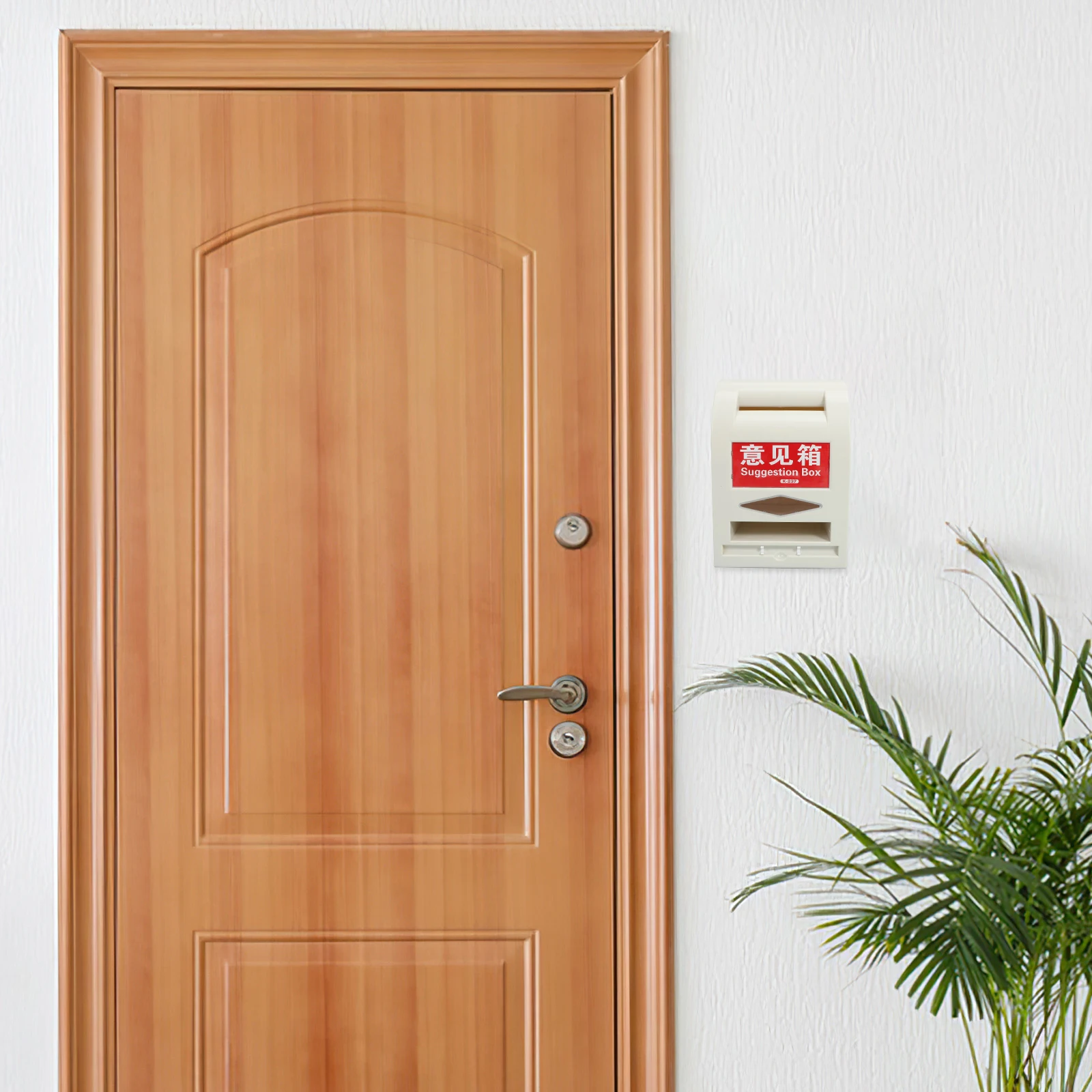 

Waterproof ABS Suggestion Box with Lock 2 Keys Wall Mounted Drop Slot for Office School Donation Mail Collection Outdoor Safe