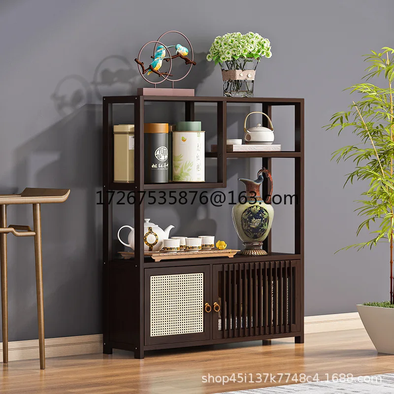 

New Chinese Bogu shelf Solid wood Duobao Pavilion Bookshelf Tea set storage Tea display cabinet Display rack Multi-function