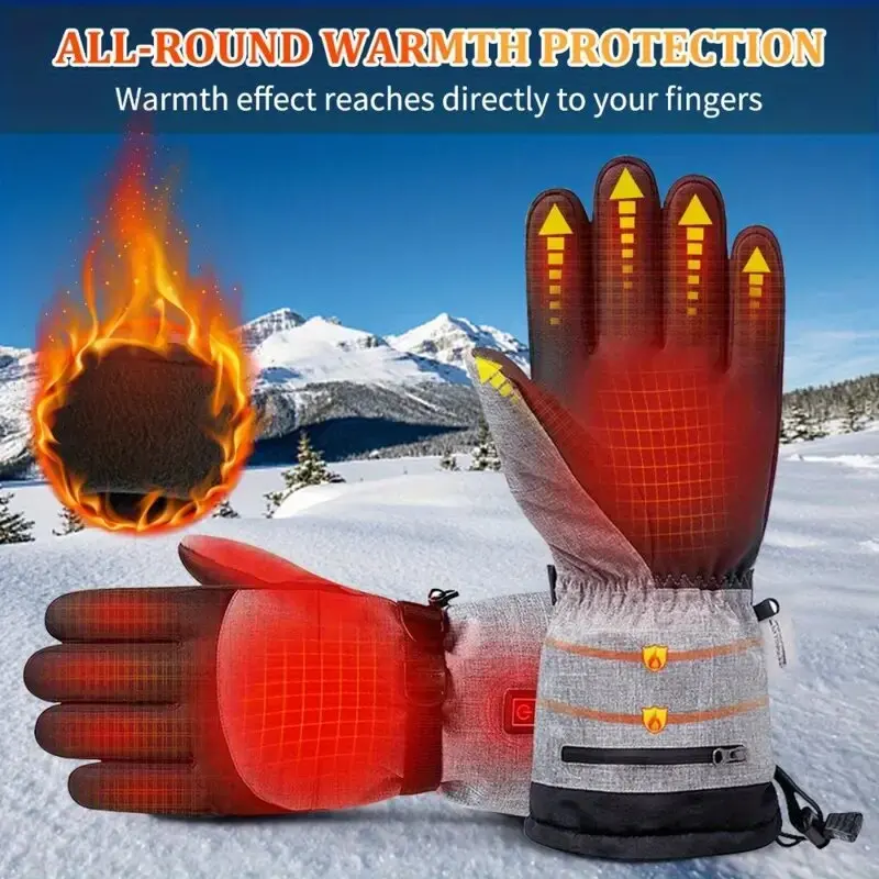 겨울 야외 스포츠 난방 방수 장갑 남성용 스키 오토바이 타기 두꺼운 따뜻한 면 풀 핑거 장갑
