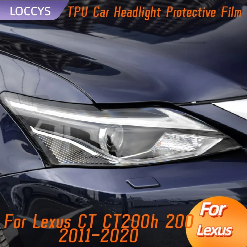 

For Lexus CT CT200h 200 2011-2020 Car Headlight Protection Tint Film Smoke Black Transparent TPU Protective Front Light Sticker