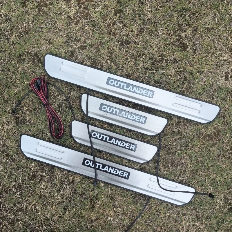 

Для Mitsubishi Outlander LED 2013 2014-2019 автомобильные аксессуары, Стайлинг автомобиля, крышка двери автомобиля из нержавеющей стали, наружная накладка на порог