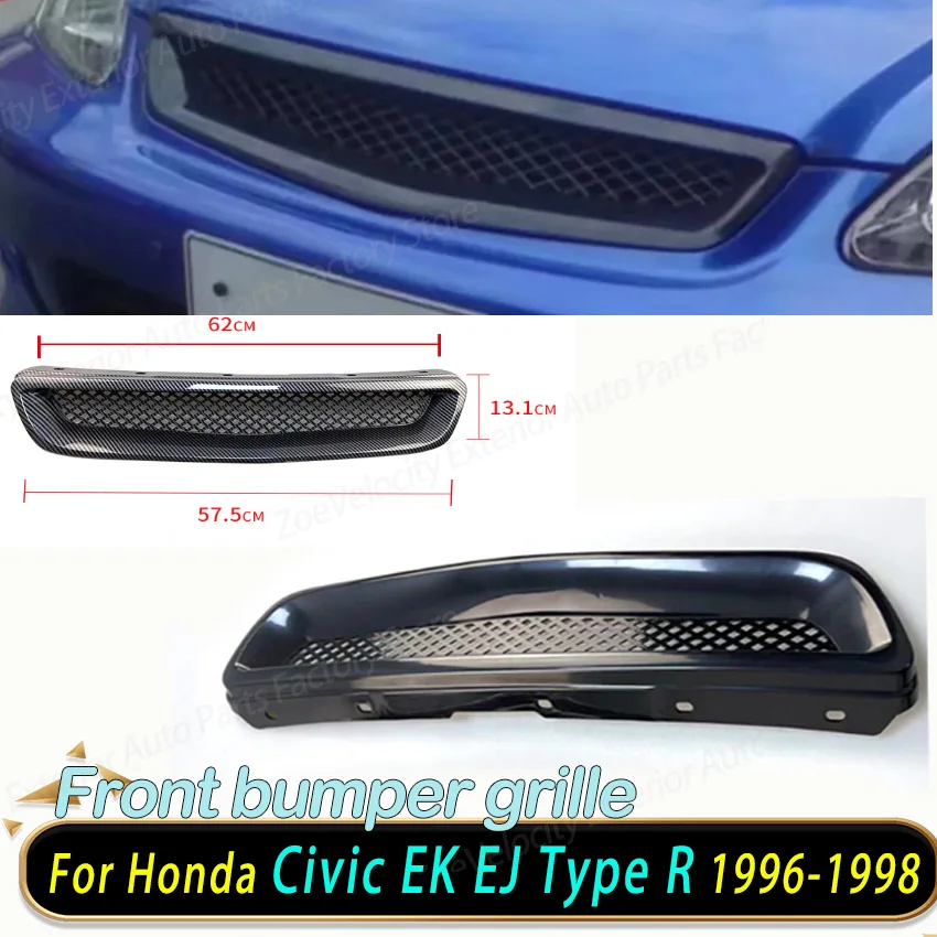Honeycomb for Honda Civic EK EJ Type R 1996 1997 1998 Front Bumper Grille Overlay Trim Radiator Mesh Car Body Kit Tuning