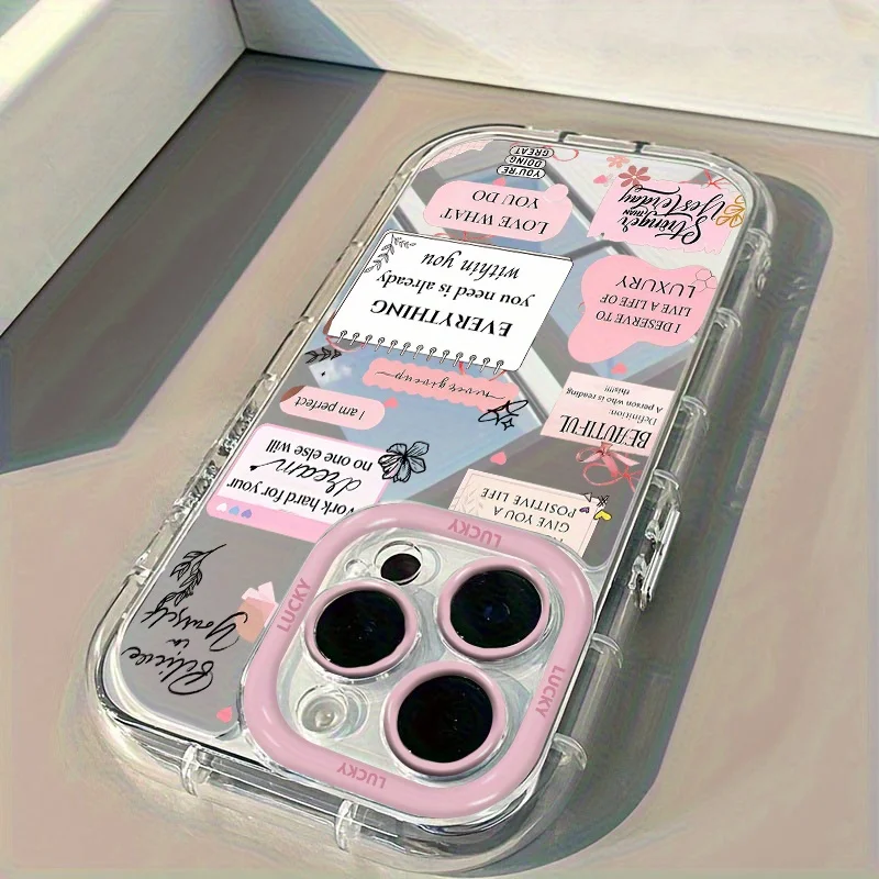 Uplifting And Comforting Phrases Phone Case For iPhone 16 17 15 14 13 12 11 Pro Max 16E XR X XS 7 8 Plus Stylish Mirror Cover