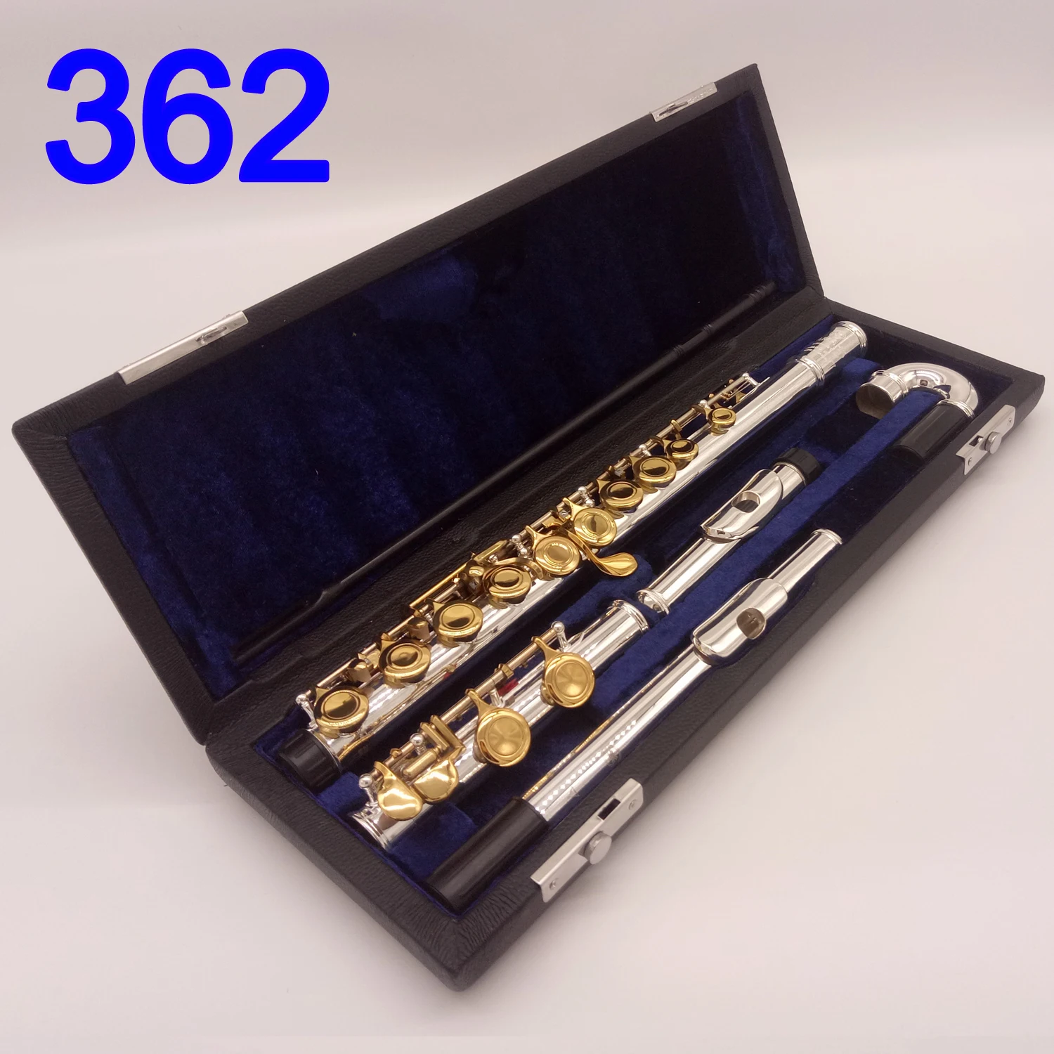 MFC Professional Flute 362 Silver Plated Flute Gold Key Instrument Intermediate Student Curved Headjoint Flutes 16 Hole Close