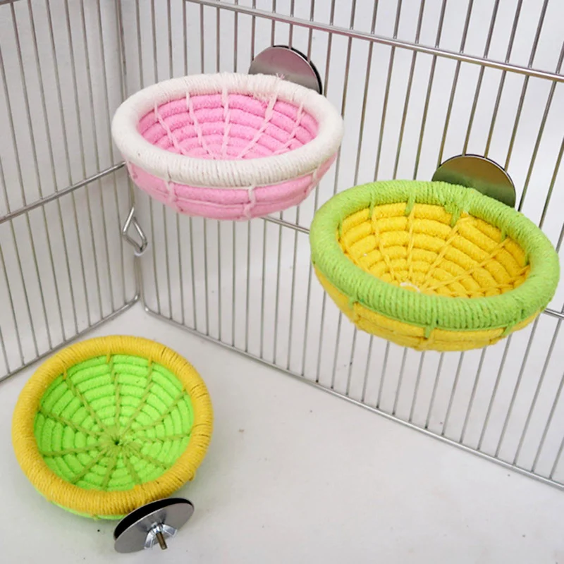 

Pet Bird Nest Hanging Sleeping Bed Cotton Rope Cave Cage Toys Soft Bird House Hut for Cockatoo Parrot Lovebird Budgies Hamster