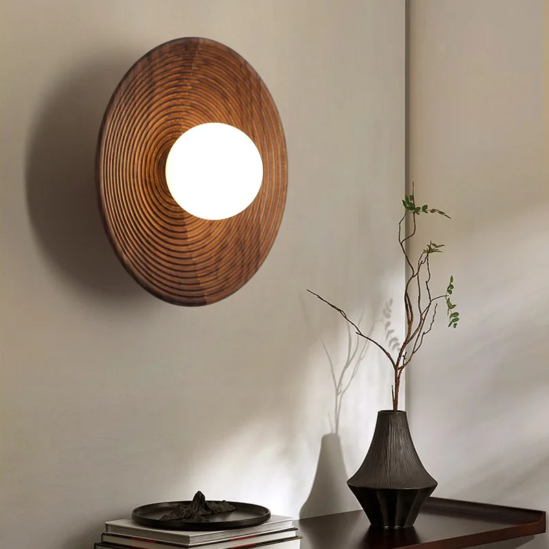 Lampu Dinding Jepang Lampu Wabi-sabi Antik Lampu Kenari Melingkar Lampu Samping Tempat Tidur Dapur Kamar Tidur LED G9 Lampu Dekorasi Bar Rumah